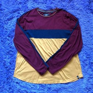 Distortion color block long sleeve